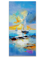 Dipinto a mano acrilico su tela Scenario Astratto  70x140cm