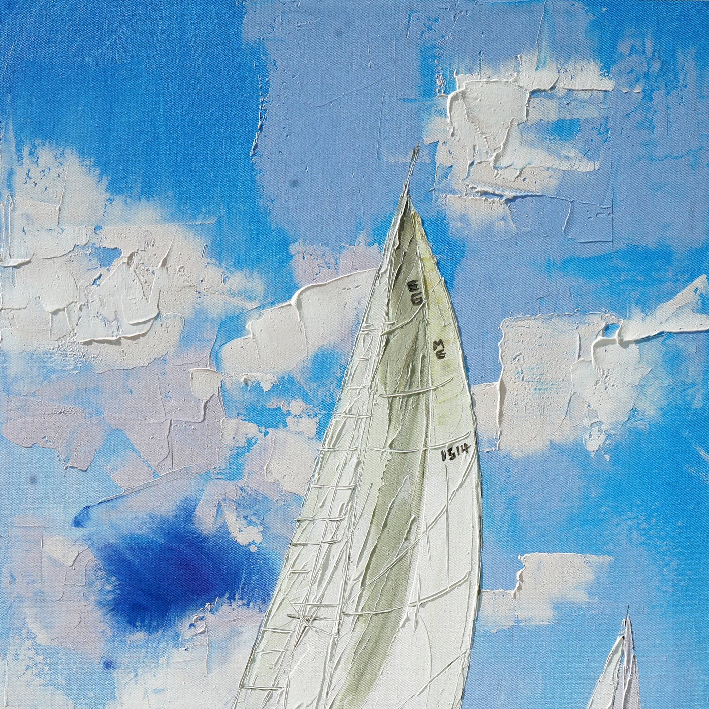 Dipinto a mano acrilico su tela Scenario Astratto  70x140cm