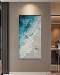 Dipinto a mano acrilico su tela Scenario Astratto  70x140cm