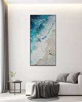 Dipinto a mano acrilico su tela Scenario Astratto  70x140cm