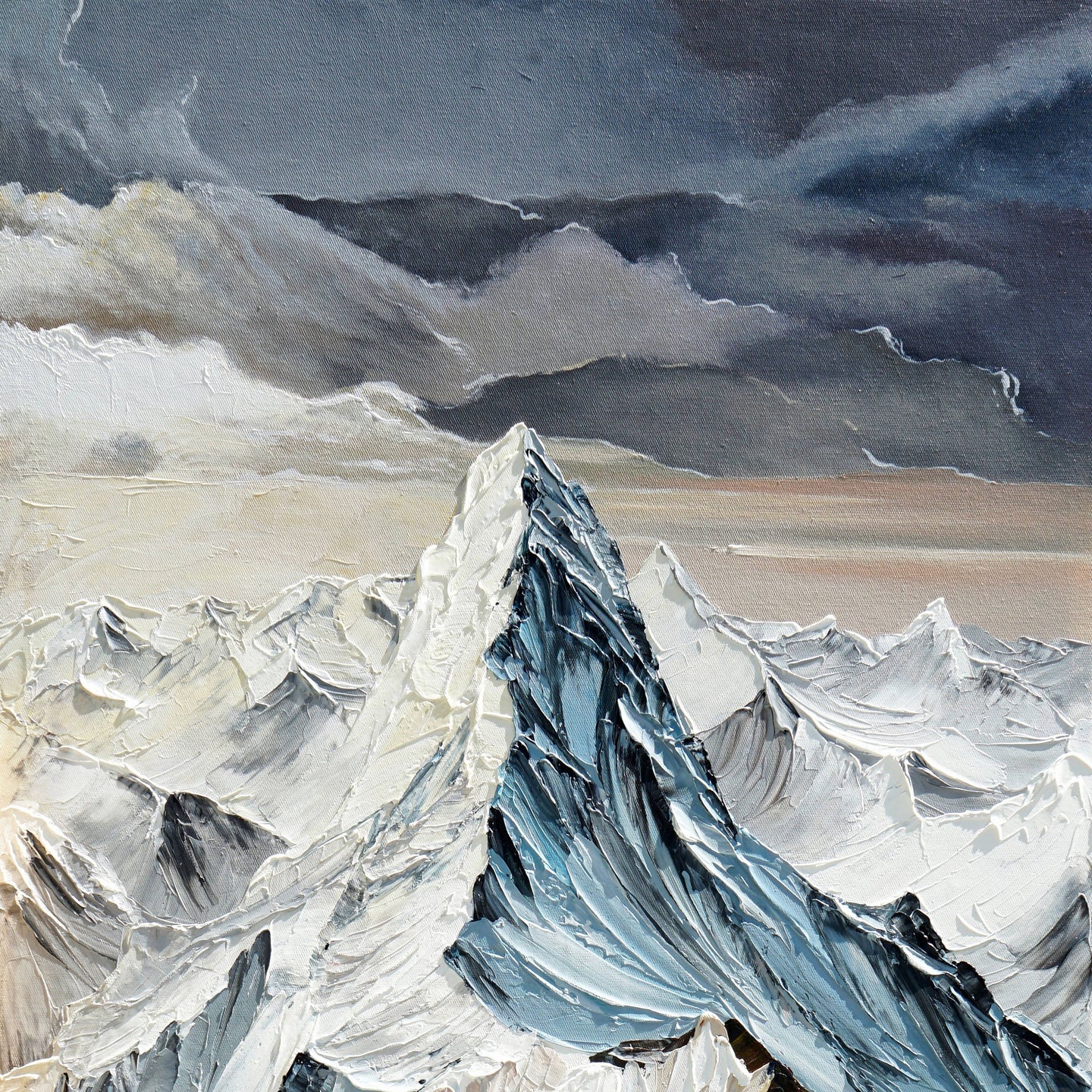Dipinto a mano acrilico su tela Scenario Astratto  70x140cm
