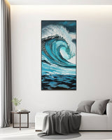 Dipinto a mano acrilico su tela Scenario Astratto  70x140cm
