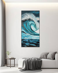 Dipinto a mano acrilico su tela Scenario Astratto  70x140cm