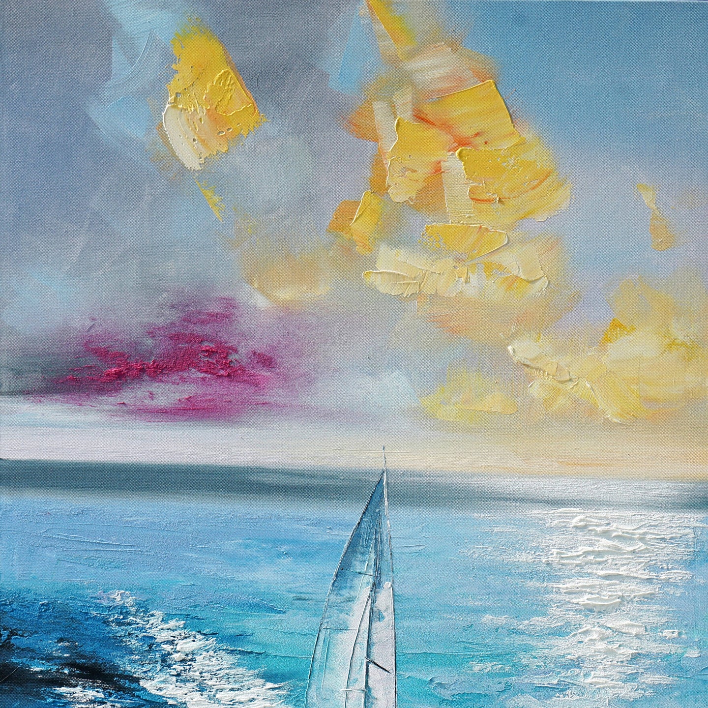 Dipinto a mano acrilico su tela Scenario Astratto  70x140cm