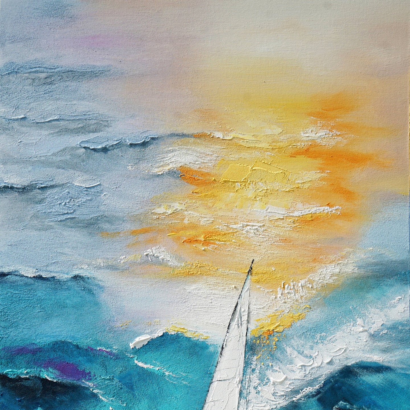 Dipinto a mano acrilico su tela Scenario Astratto  70x140cm