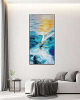 Dipinto a mano acrilico su tela Scenario Astratto  70x140cm