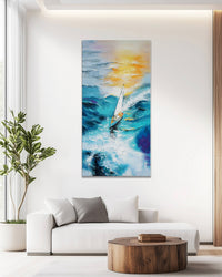 Dipinto a mano acrilico su tela Scenario Astratto  70x140cm