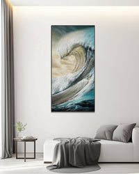 Dipinto a mano acrilico su tela Scenario Astratto  70x140cm