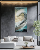 Dipinto a mano acrilico su tela Scenario Astratto  70x140cm