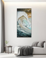 Dipinto a mano acrilico su tela Scenario Astratto  70x140cm