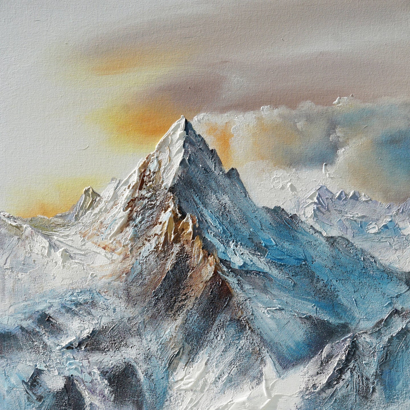 Dipinto a mano acrilico su tela Scenario Astratto  70x140cm