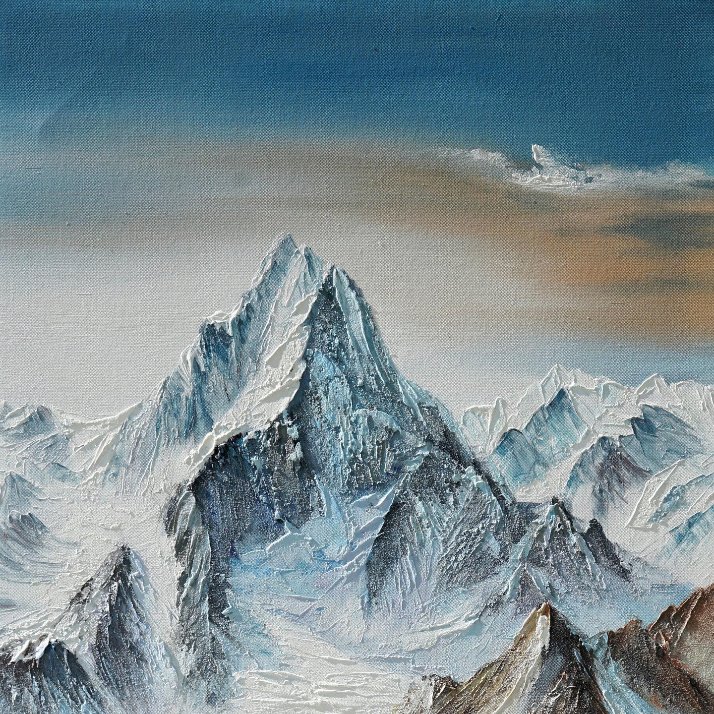 Dipinto a mano acrilico su tela Scenario Astratto  70x140cm