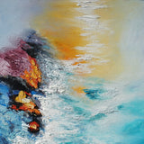 Dipinto a mano acrilico su tela Scenario Astratto  70x140cm