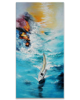Dipinto a mano acrilico su tela Scenario Astratto  70x140cm